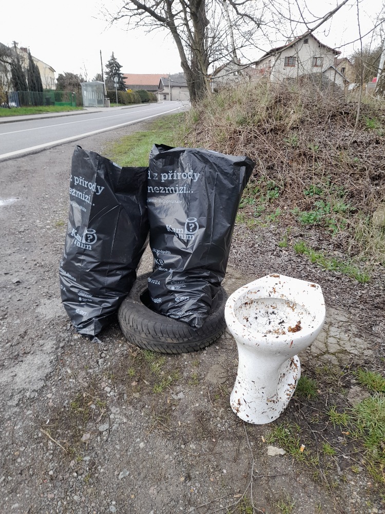 Nasbíraný odpad ve Vrchovinách