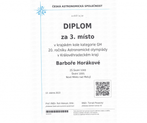 Astronomická olympiáda - Diplom