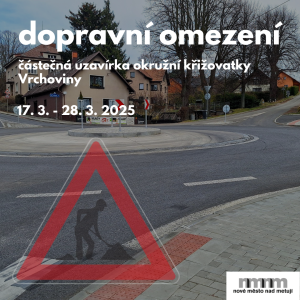 Částečná uzavírka okružní křižovatky Vrchoviny